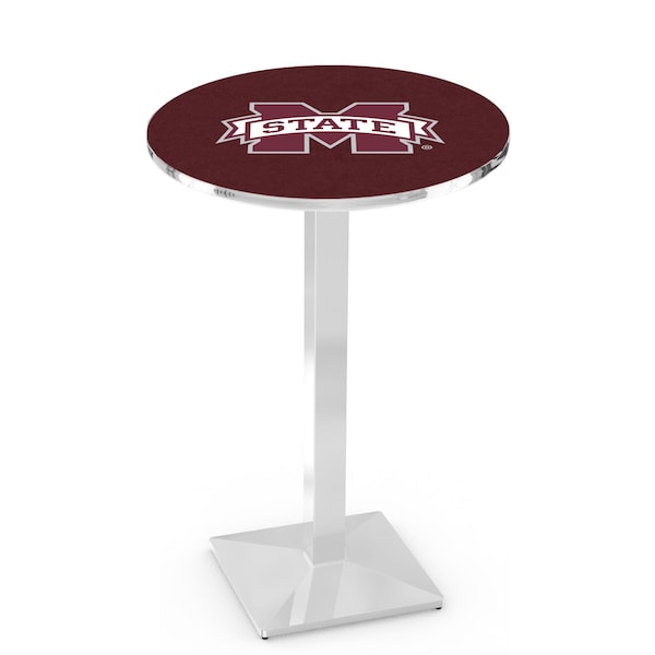 Holland Bar Stool Co 42" Chrome Mississippi State Pub Table - L217C4228MSSSTU