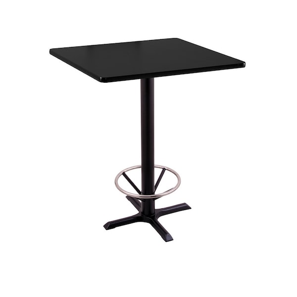 Holland Bar Stool Co 36" 211 Black Table, 30" x 30" Square Top, Foot Ring - 211-2236BW30SQFTRG