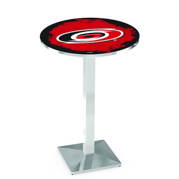 Holland Bar Stool Co 36" Chrome Carolina Hurricanes Pub Table - L217C3628CARHUR