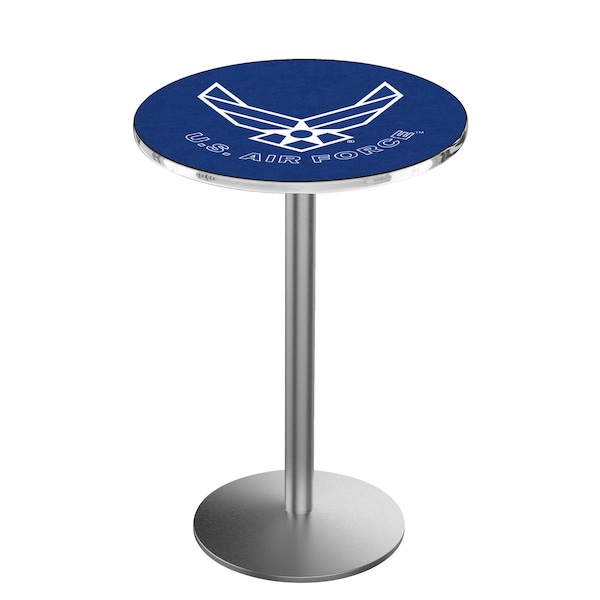 Holland Bar Stool Co 42" Stainless Steel U.S. Air Force Pub Table - L214S4228AIRFOR