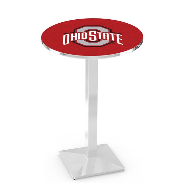 Holland Bar Stool Co 36" Chrome Ohio State Pub Table - L217C3628OHIOST