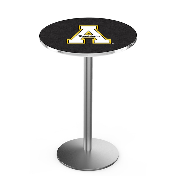 Holland Bar Stool Co 36" Stainless Steel Appalachian State Pub Table - L214S3628APPSTU