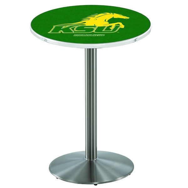Holland Bar Stool Co 36" Stainless Steel Kentucky State University Pub Table, 36" dia. Top - L214S3636KYSTUN