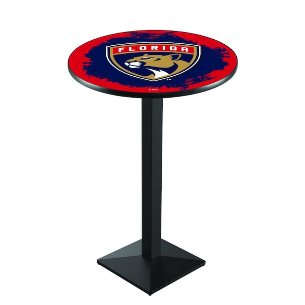Holland Bar Stool Co 36" Blk Wrinkle Florida Panthers Pub Table - L217B3628FLAPAN