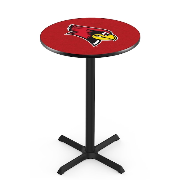 Holland Bar Stool Co 42" Blk Wrinkle Illinois State Pub Table, 36" dia. Top - L211B4236ILLSTU
