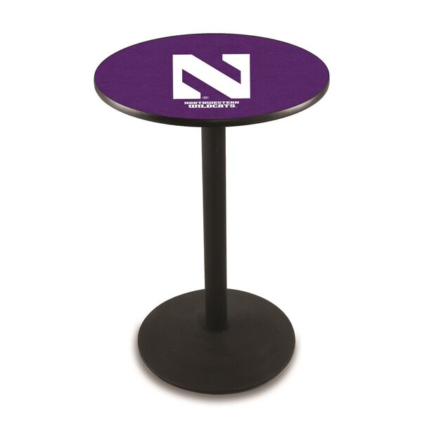 Holland Bar Stool Co 42" Blk Wrinkle Northwestern Pub Table, 36" dia. Top - L214B4236NTHWST