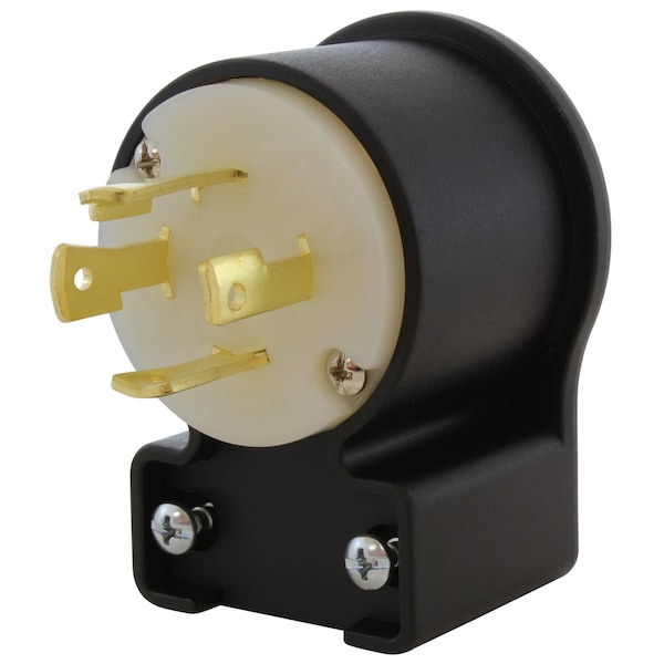 Ac Works NEMA L16-30P 3-Phase 30A 480V Elbow 4-Prong Locking Male Plug with UL, C-UL Approval - ASEL1630P