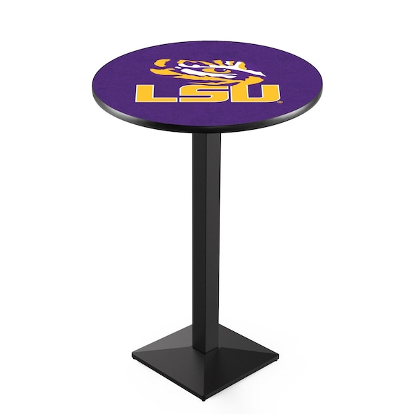 Holland Bar Stool Co 42" Blk Wrinkle Louisiana State Pub Table, 36" dia. Top - L217B4236LASTUN