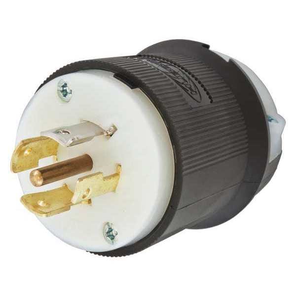Hubbell 20A Locking Plug 4P 5W 347/600VAC L23-20P BK/WT - HBL2531