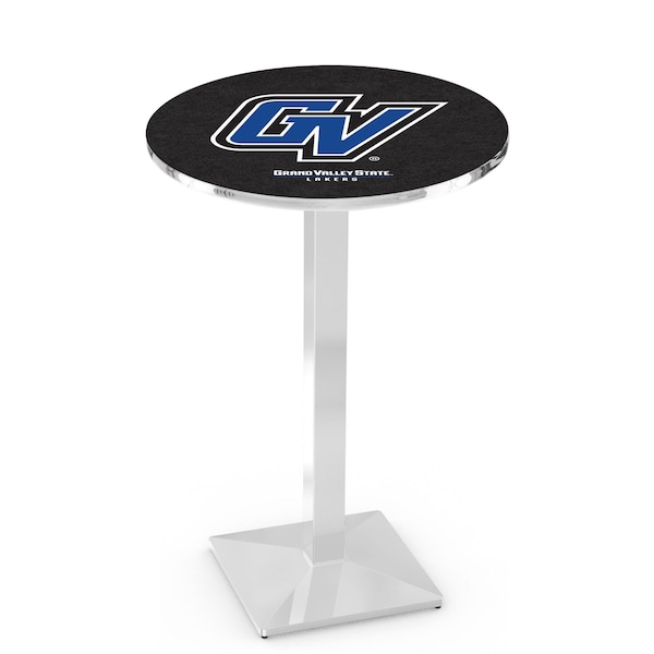 Holland Bar Stool Co 42" Chrome Grand Valley State Pub Table, 36" dia. Top - L217C4236GVSTUN