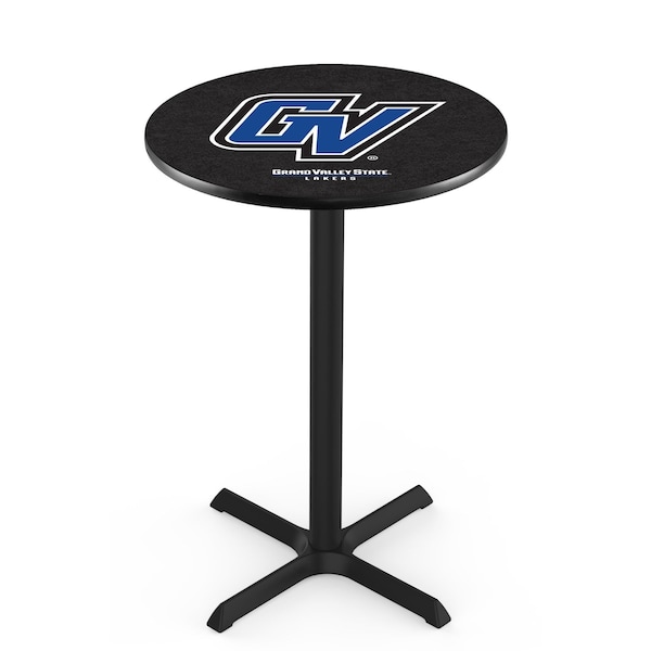 Holland Bar Stool Co 36" Blk Wrinkle Grand Valley State Pub Table, 36" dia. Top - L211B3636GVSTUN