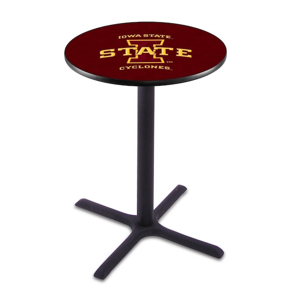 Holland Bar Stool Co 36" Blk Wrinkle Iowa State Pub Table - L211B3628IOWAST
