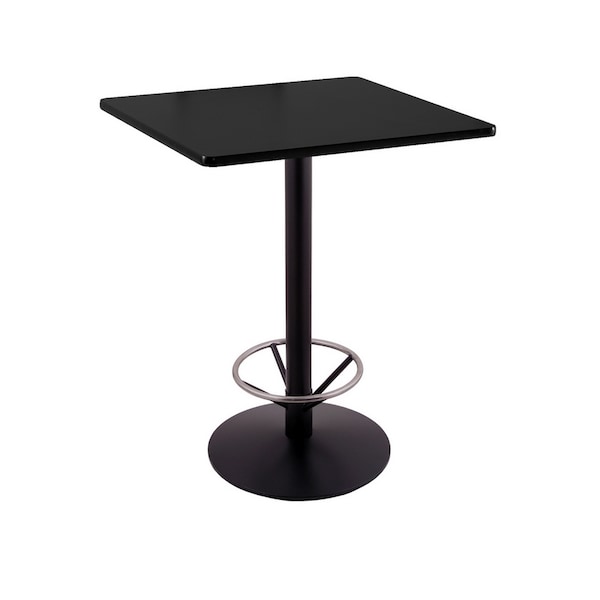 Holland Bar Stool Co 42" 214 Black Table 30" x 30" Square Top, Foot Ring - 214-2242BW30SQFTRG