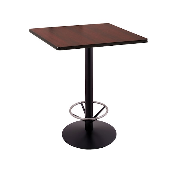 Holland Bar Stool Co 42" 214 Black Table 30" x 30" Square Top, Foot Ring - 214-2242BW30SQFTRG