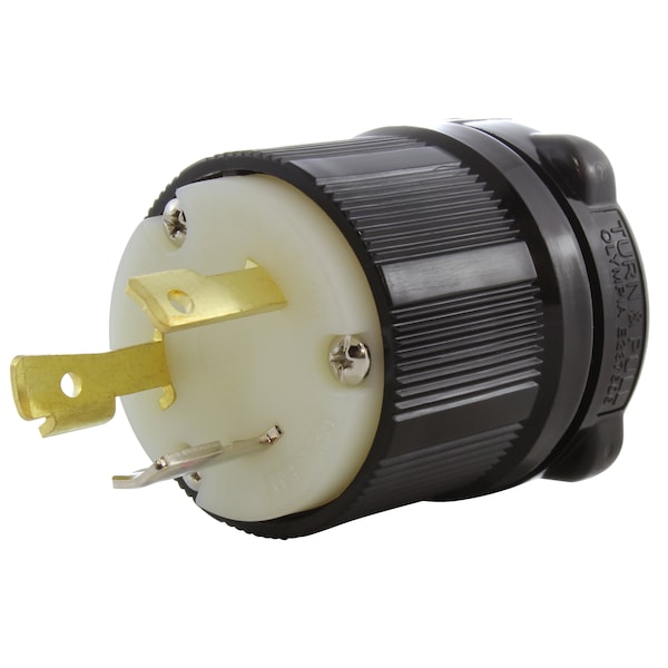 Ac Works NEMA L7-30P 30A 277V 3-Prong Locking Male Plug with UL, C-UL Approval in Black - ASL730P-BK