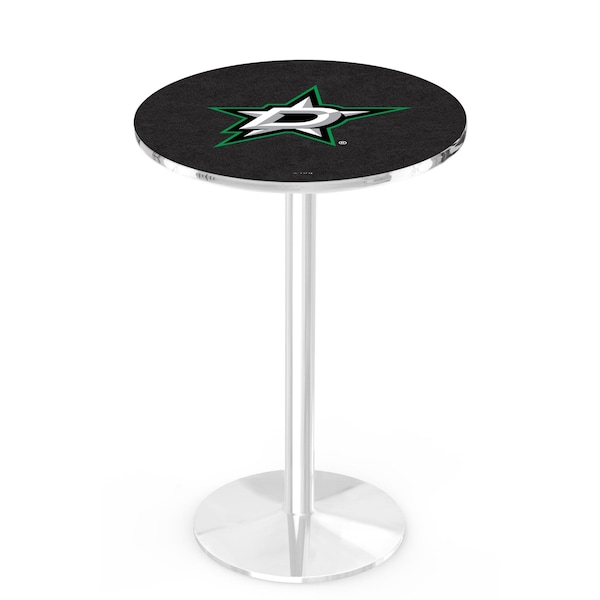 Holland Bar Stool Co 42" Chrome Dallas Stars Pub Table, 36" dia. Top - L214C4236DALSTA