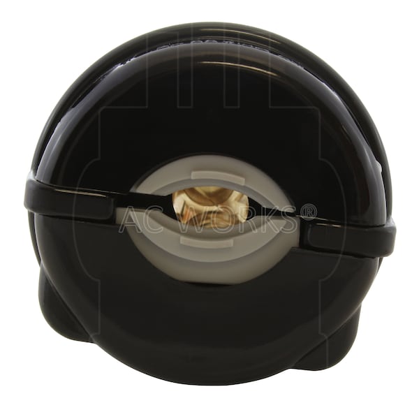 Ac Works NEMA L16-20P 3-Phase 20A 480V 4-Prong Locking Male Plug with UL, C-UL Approval in Black - ASL1620P-BK