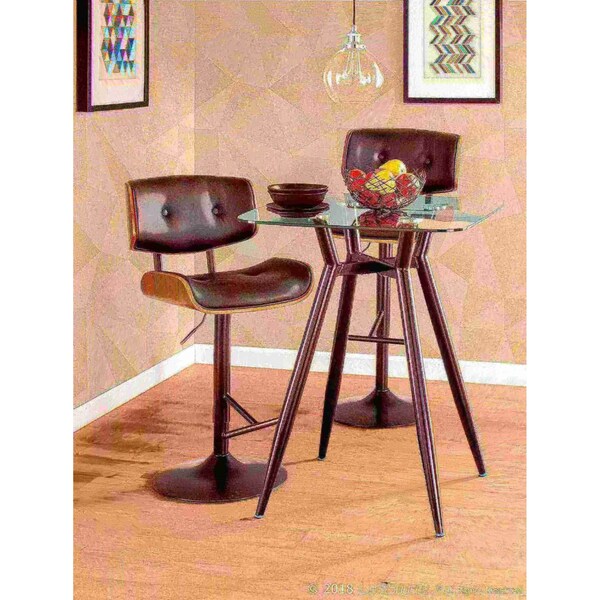 Lumisource Clara Square Counter Table with Black Metal Legs and Clear Glass Top - CT-CLR3030 BKGL