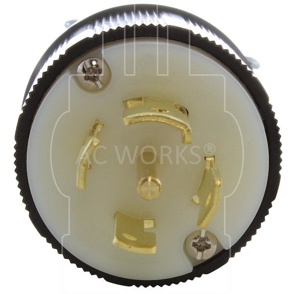 Ac Works NEMA L21-30P 30A 3-Phase 120/208V 3PY, 5-Wire Locking Male UL, C-UL Approval in Black - ASL2130P-BK