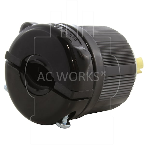 Ac Works NEMA L7-20P 20A 277V 3-Prong Locking Male Plug with UL, C-UL Approval in Black - ASL720P-BK