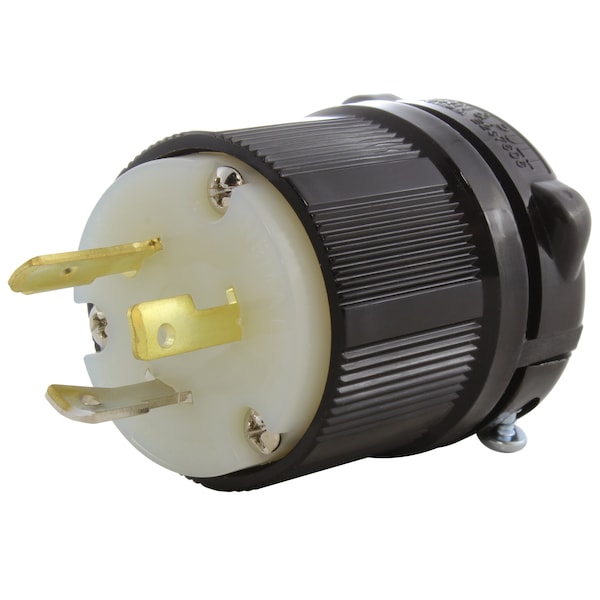 Ac Works NEMA L7-20P 20A 277V 3-Prong Locking Male Plug with UL, C-UL Approval in Black - ASL720P-BK