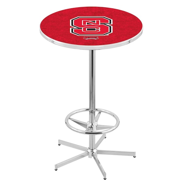 Holland Bar Stool Co 42" Chrome North Carolina State Pub Table - L216C4228NCARST