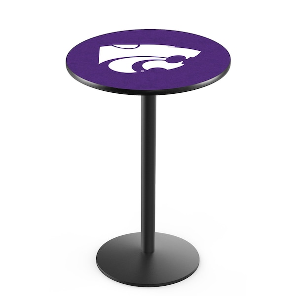 Holland Bar Stool Co 42" Blk Wrinkle Kansas State Pub Table, 36" dia. Top - L214B4236KNSASS