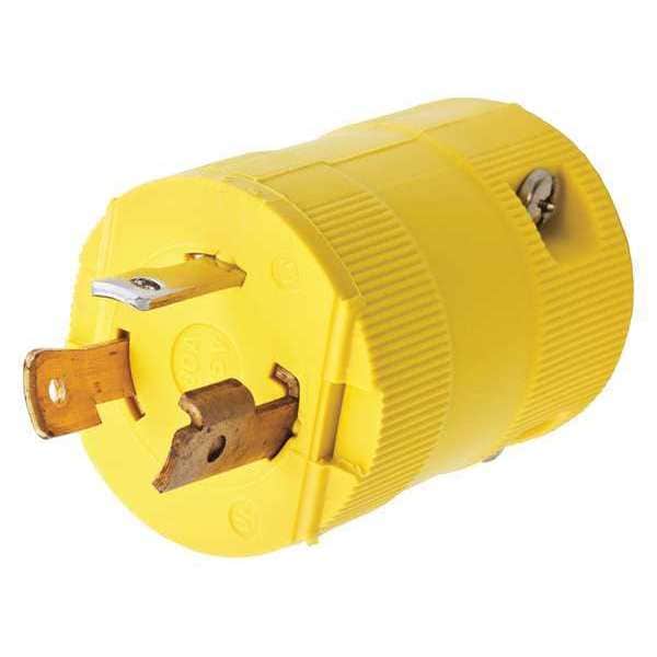 Hubbell 30A Locking Plug 2P 3W 125VAC L5-30P YL - HBL2611VY