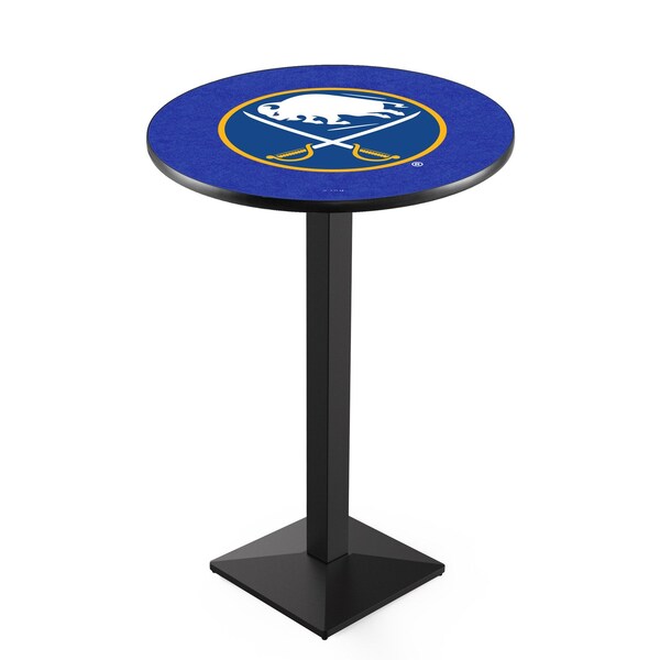 Holland Bar Stool Co 42" Blk Wrinkle Buffalo Sabres Pub Table, 36" dia. Top - L217B4236BUFSAB