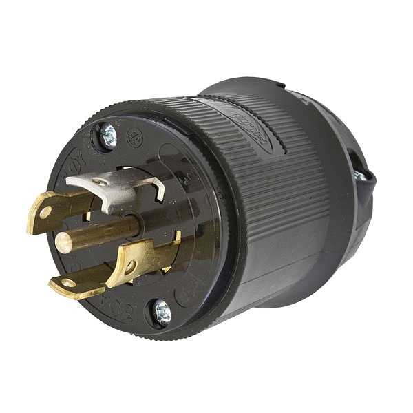 Hubbell 30A Locking Plug 4P 5W 120/208VAC L21-30P BK - HBL2811BK