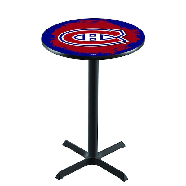 Holland Bar Stool Co 42" Blk Wrinkle Montreal Canadiens Pub Table - L211B4228MONCAN