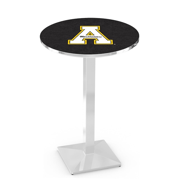 Holland Bar Stool Co 42" Chrome Appalachian State Pub Table, 36" dia. Top - L217C4236APPSTU
