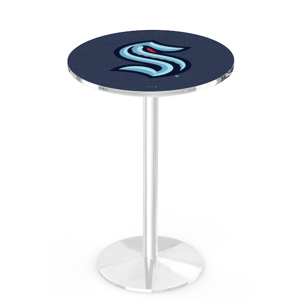 Holland Bar Stool Co 42" Chrome Seattle Kraken Pub Table with 36" dia. top - L214C4236SEAKRK