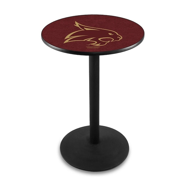 Holland Bar Stool Co 42" Blk Wrinkle Texas State Pub Table, 36" dia. Top - L214B4236TEXSST