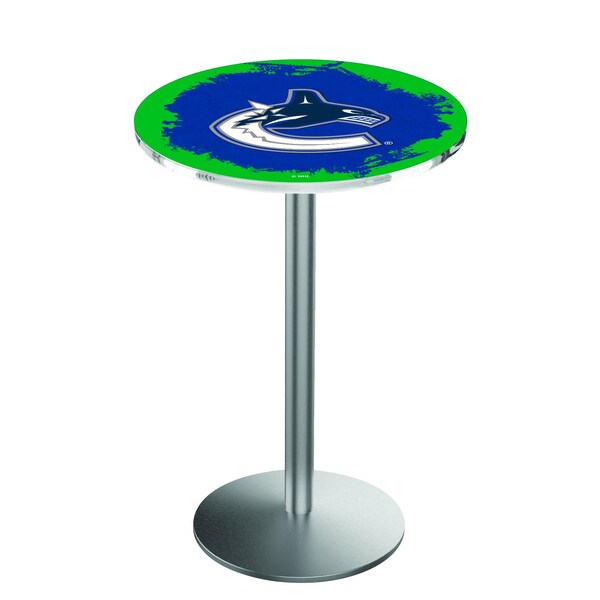 Holland Bar Stool Co 42" Stainless Steel Vancouver Canucks Pub Table - L214S4228VANCAN