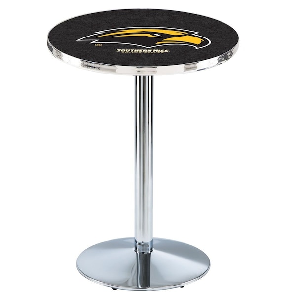 Holland Bar Stool Co 36" Chrome Southern Miss Pub Table, 36" dia. Top - L214C3636SOUMIS