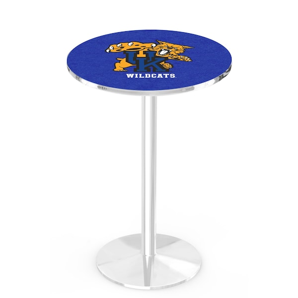 Holland Bar Stool Co 36" Chrome Kentucky "Wildcat" Pub Table - L214C3628UKYCAT