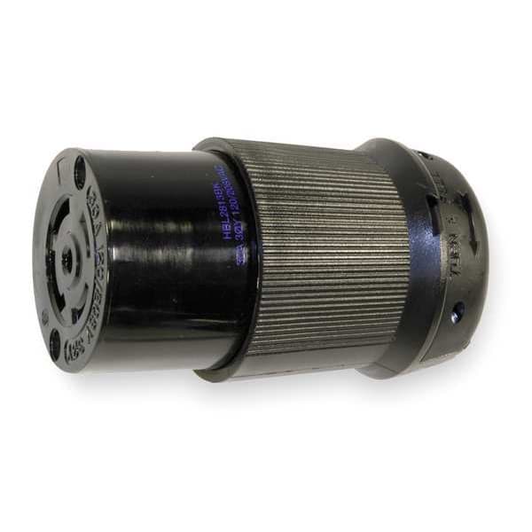 Hubbell 30A Locking Connector 4P 5W 120/208VAC L21-30R BK - HBL2813BK