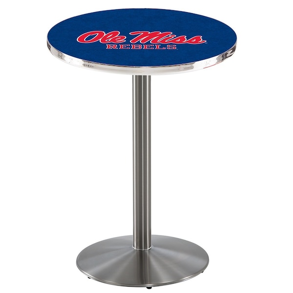 Holland Bar Stool Co 42" Stainless Steel Ole' Miss Pub Table - L214S4228MSSPPU