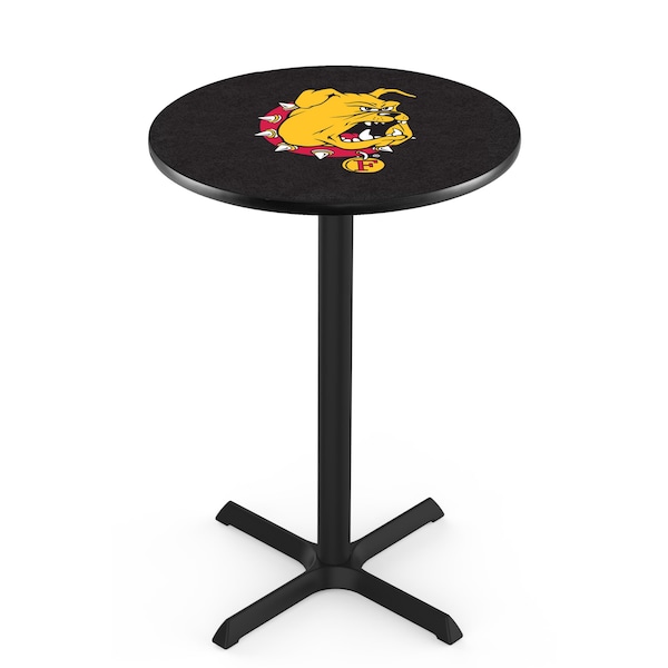 Holland Bar Stool Co 36" Blk Wrinkle Ferris State Pub Table - L211B3628FERRST