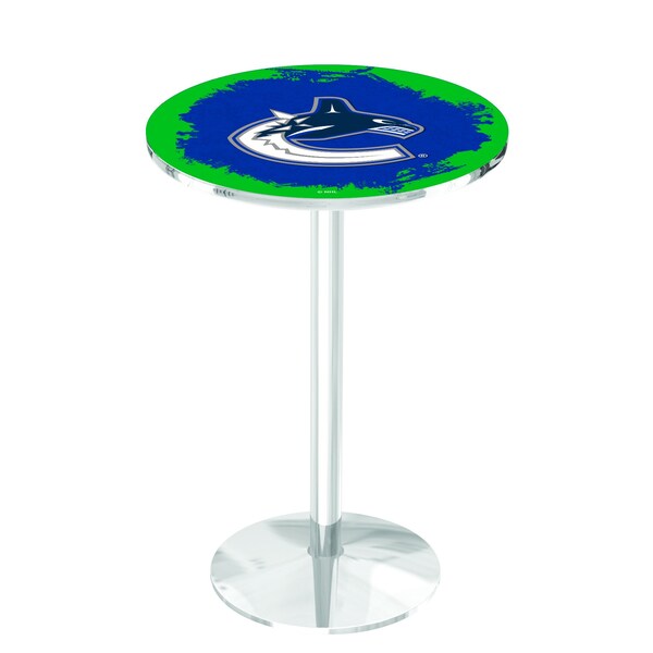 Holland Bar Stool Co 42" Chrome Vancouver Canucks Pub Table - L214C4228VANCAN