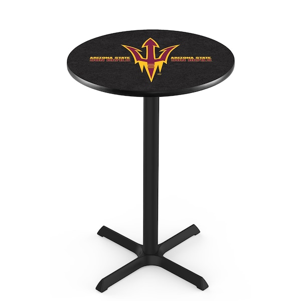 Holland Bar Stool Co 42" Blk Wrinkle Arizona State Pub Table, Pitchfork - L211B4228ARIZST-F