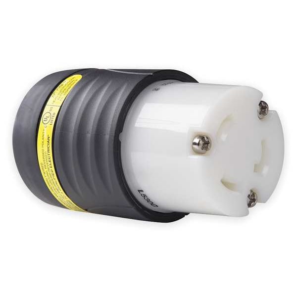 Legrand 30A Locking Connector 2P 3W 125VAC L5-30R BK/WT - L530CGCM