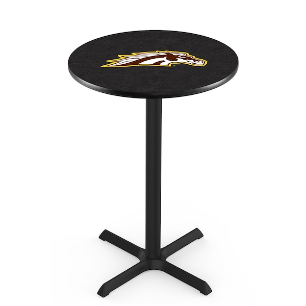 Holland Bar Stool Co 36" Blk Wrinkle Western Michigan Pub Table, 36" dia. Top - L211B3636WESTMI