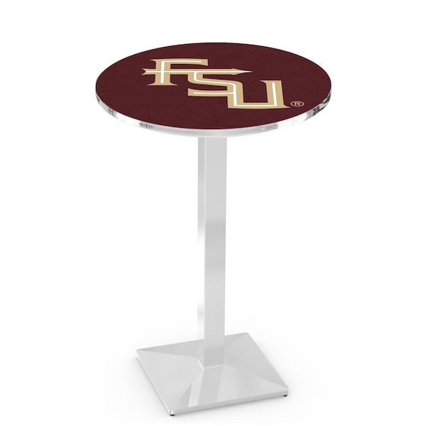 Holland Bar Stool Co 42" Chrome Florida State (Script) Pub Table, 36" dia. Top - L217C4236FSU-FS