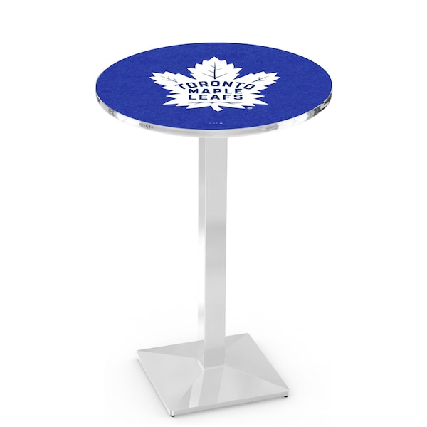 Holland Bar Stool Co 36" Chrome Toronto Maple Leafs Pub Table, 36" dia. Top - L217C3636TORMPL