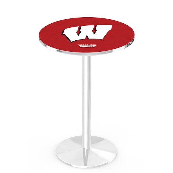 Holland Bar Stool Co 36" Chrome Wisconsin "W" Pub Table - L214C3628WISC-W