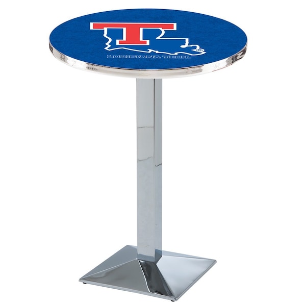Holland Bar Stool Co 42" Chrome Louisiana Tech Pub Table - L217C4228LATECH