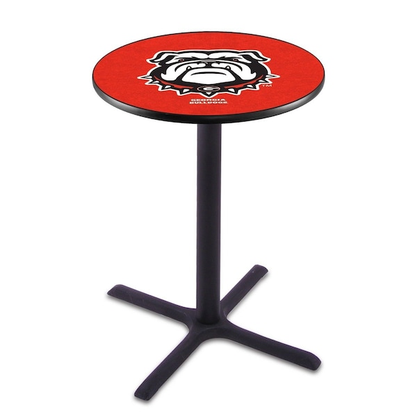 Holland Bar Stool Co 42" Blk Wrinkle Georgia "Bulldog" Pub Table, 36" dia. Top - L211B4236GA-DOG