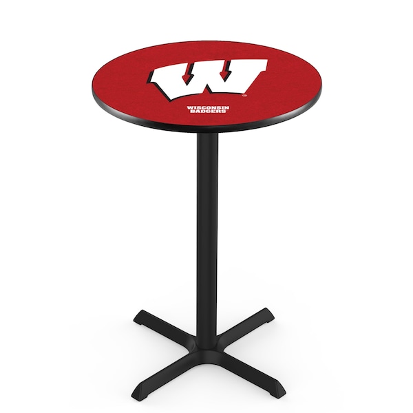 Holland Bar Stool Co 42" Blk Wrinkle Wisconsin "W" Pub Table - L211B4228WISC-W